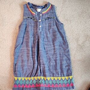 Hatley Blue Dress with Pink and Yellow Accents